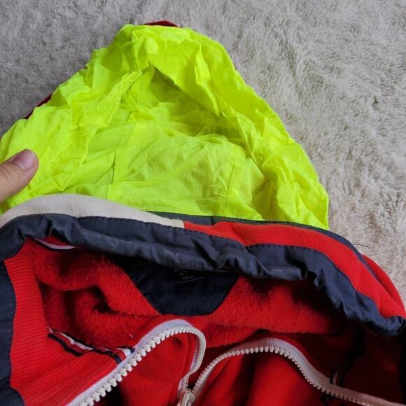 Tommy Hilfiger Red Quarter Zip Yellow Neon Wind Hoodie Athletic‎ Sweater Men XS - Picture 3 of 7